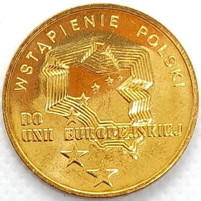 Moneta 2 zł Wstąpienie Polski do Unii Europejskiej 2004