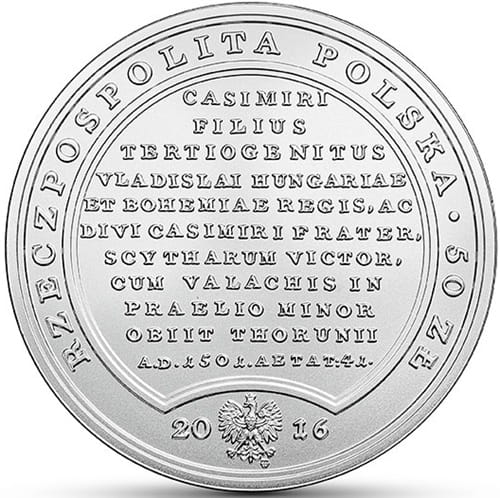 Moneta 50 zł Jan Olbracht 2016